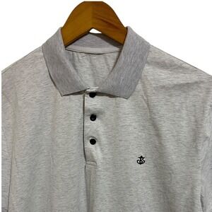 Blakely Men's Performance Light‎ Grey Heather Logo Golf Polo Preppy Shirt Large